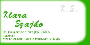klara szajko business card