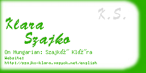 klara szajko business card